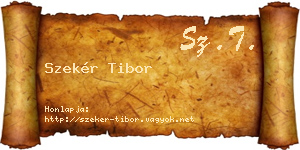 Szekér Tibor névjegykártya